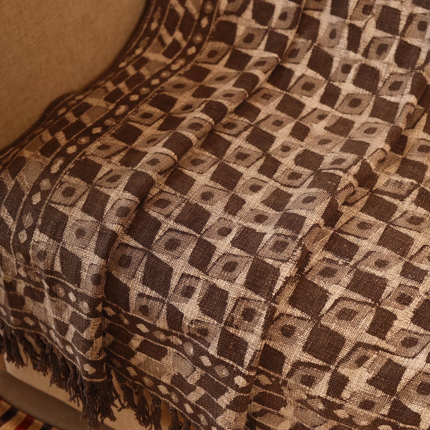 Brown Handloom Sofa Throws Blanket