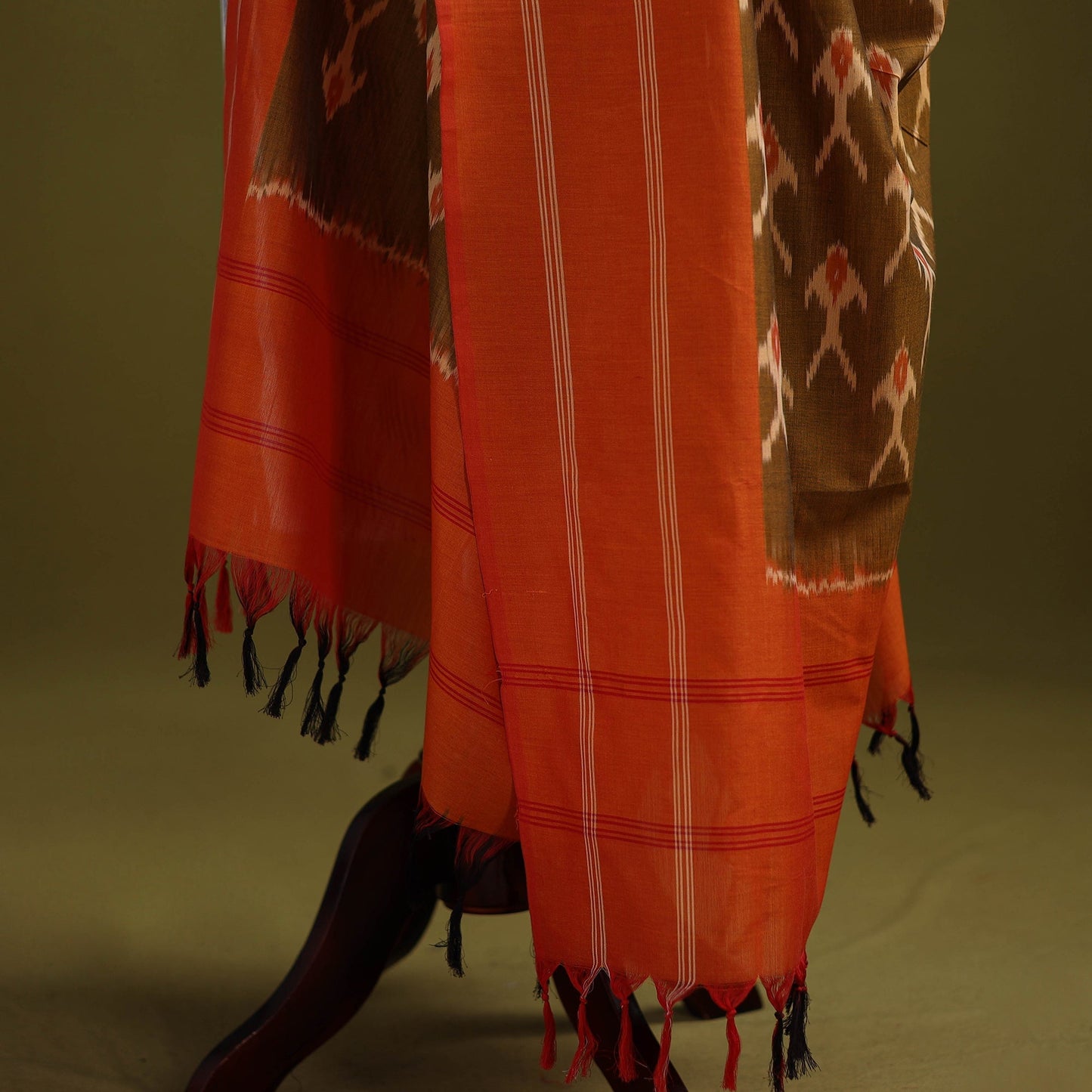 Handloom mercerised cotton pochampally ikat dupatta 17