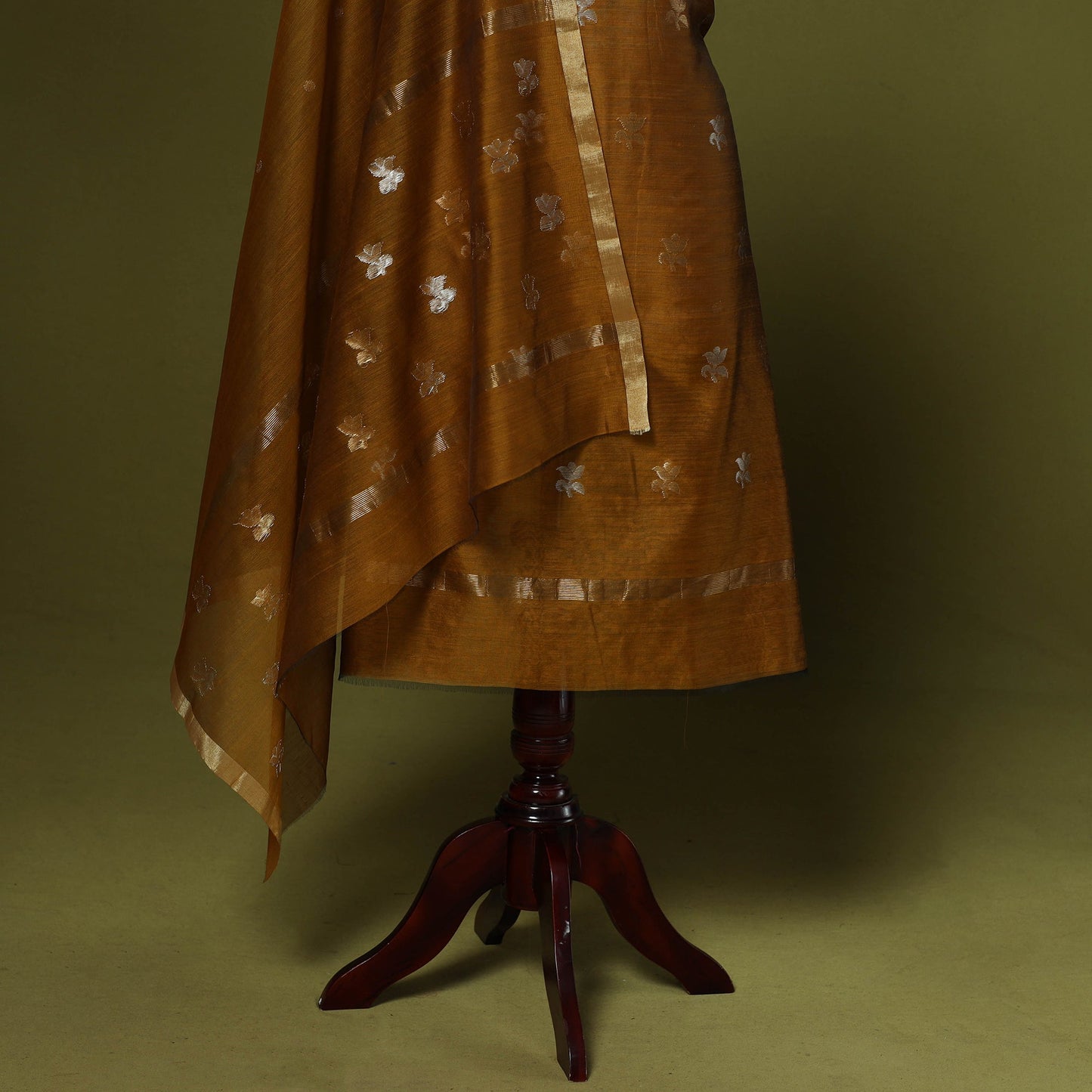 Handloom zari buti chanderi silk 2pc unstitched dress