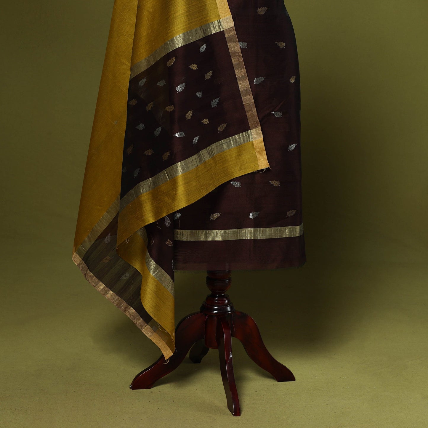 Handloom zari buti chanderi silk 2pc unstitched dress