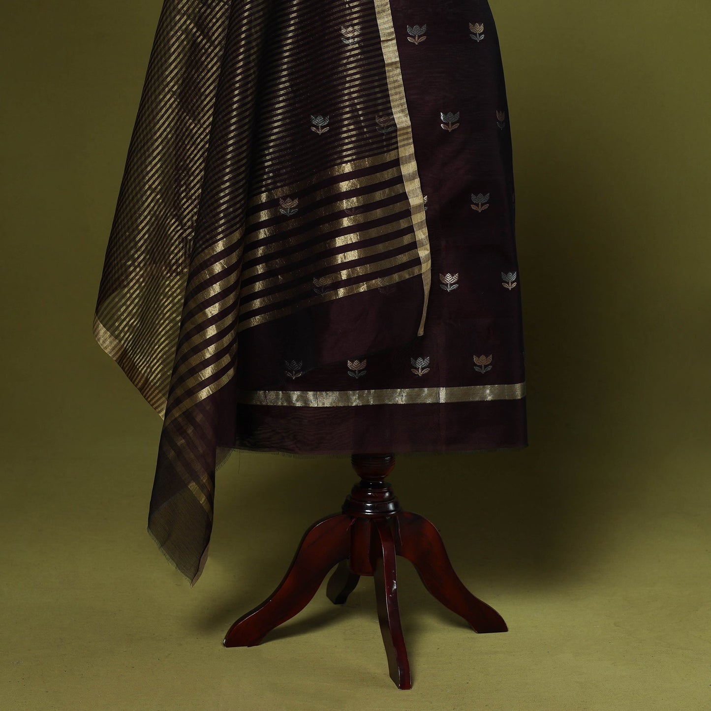 Handloom zari buti chanderi silk 2pc unstitched dress