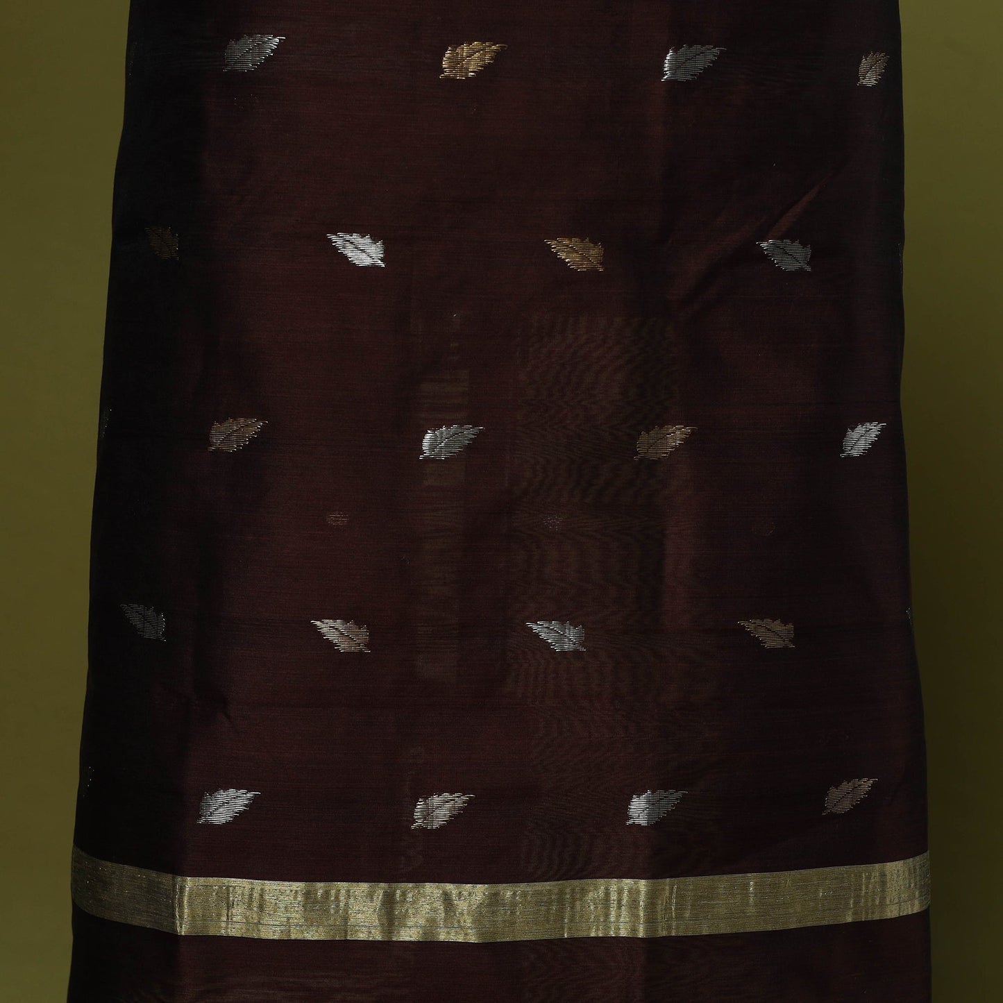 Handloom zari buti chanderi silk 2pc unstitched dress