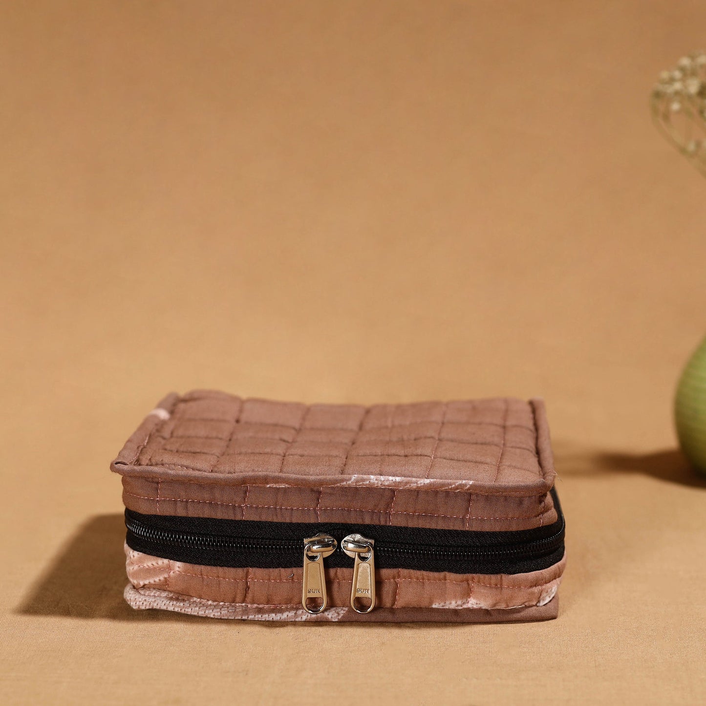 Brown Handmade 4 Pockets Cotton Jewelry Bag 16