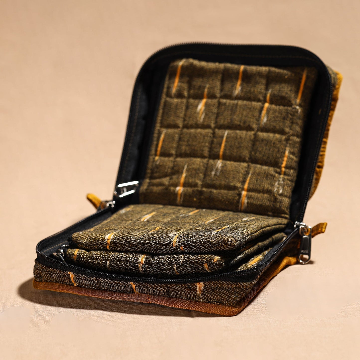 Brown Handmade 4 Pockets Cotton Jewelry Bag 30