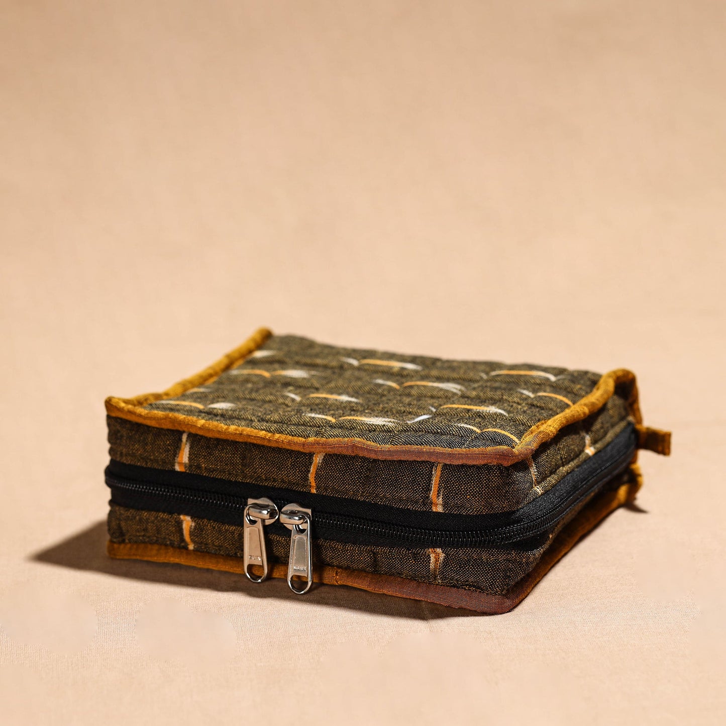 Brown Handmade 4 Pockets Cotton Jewelry Bag 30