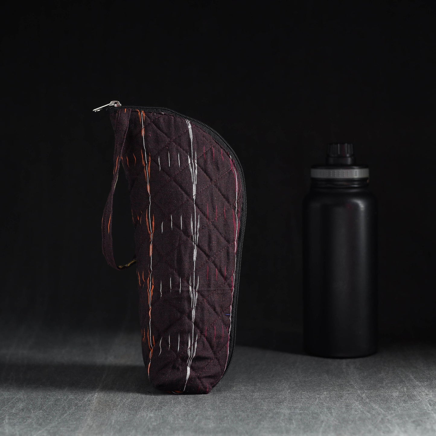 Brown Handmade Cotton 1L Water Bottle Cover