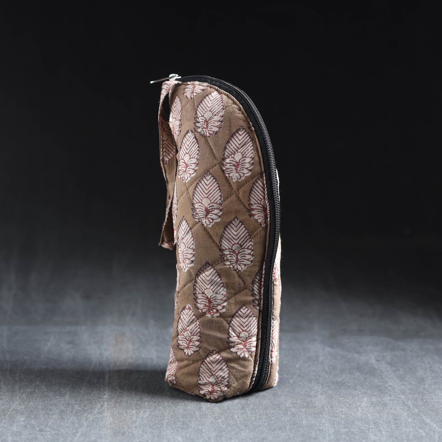 Brown Handmade Cotton 1L Water Bottle Cover