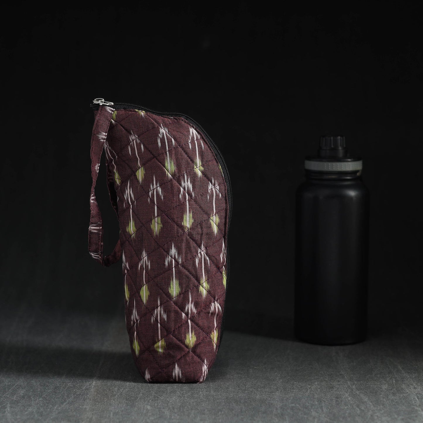 Brown Handmade Cotton 1L Water Bottle Cover