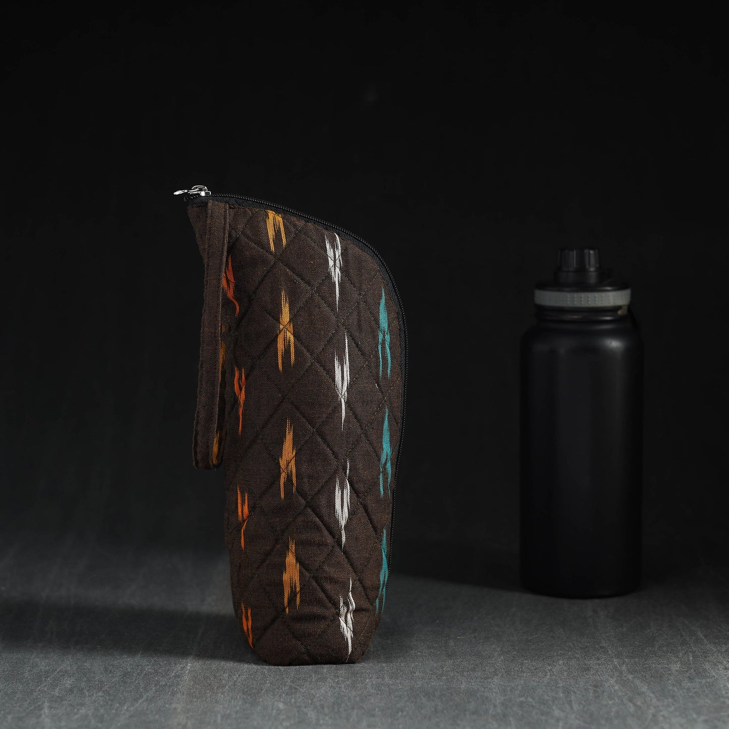 Brown Handmade Cotton 1L Water Bottle Cover