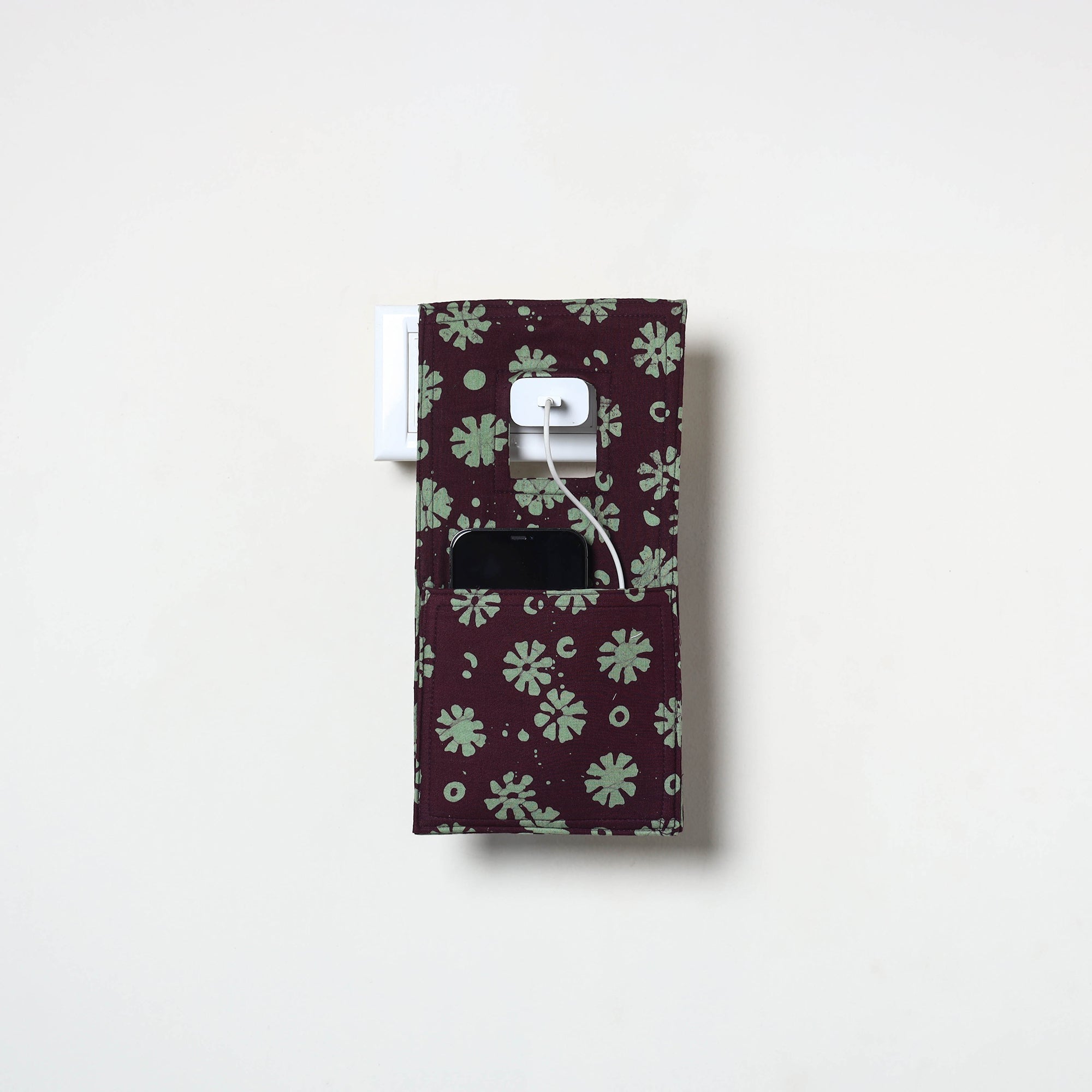 Multicolor - Handmade Cotton Fabric Mobile Charging Holder