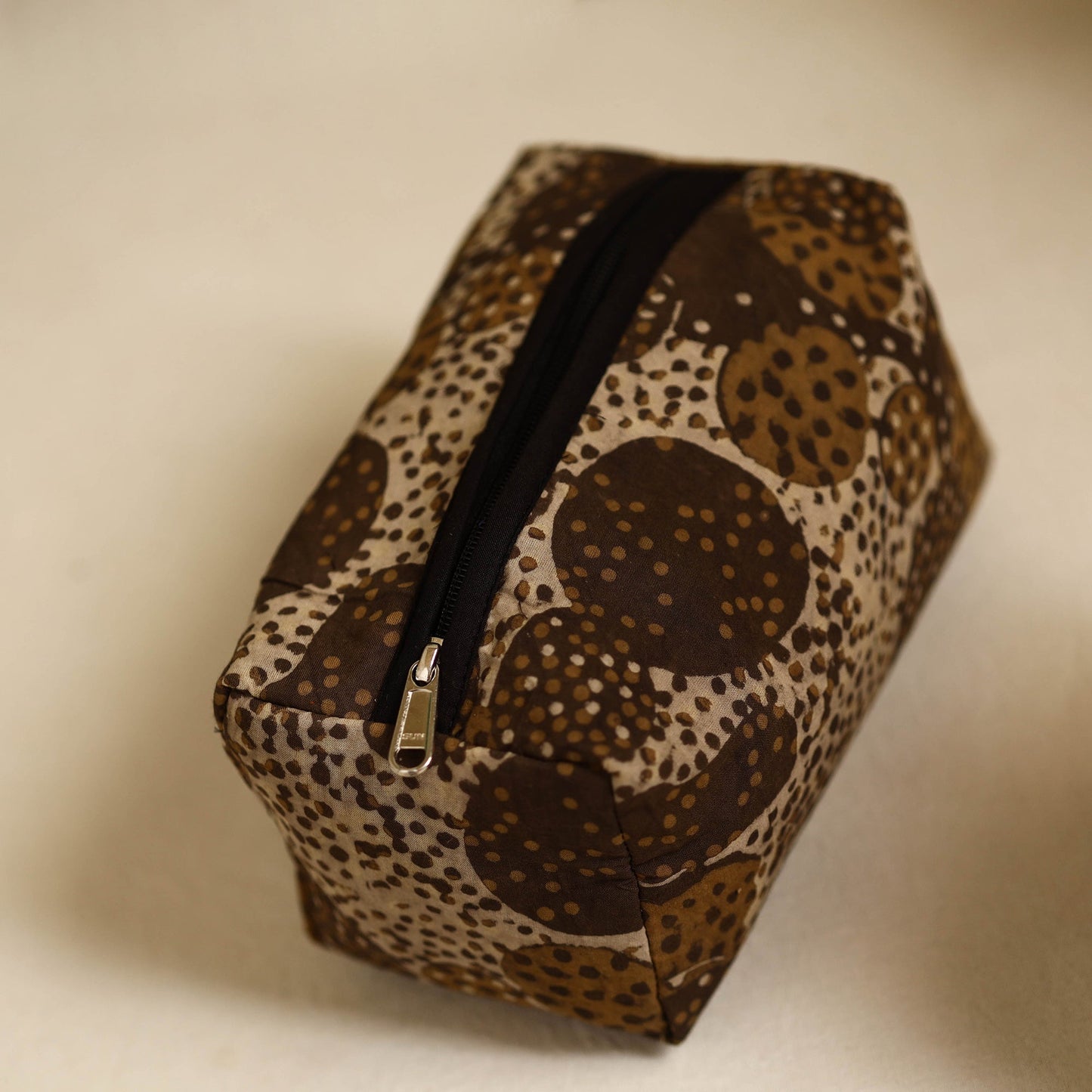 Brown Handmade Cotton Toiletry Bags (Set of 3)