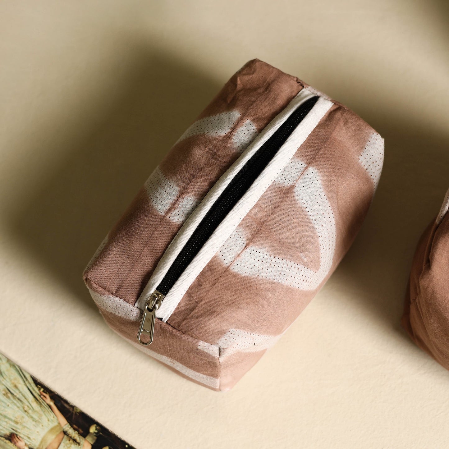 Brown Handmade Cotton Toiletry Bags (Set of 3)