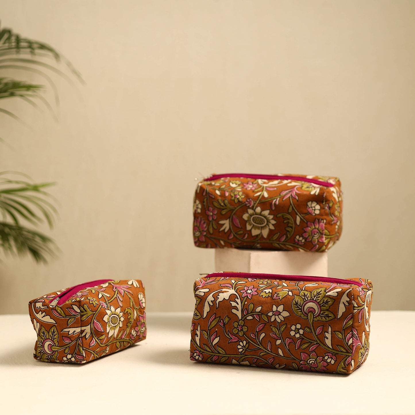 Handmade Cotton Toiletry Bags (Set of 3)