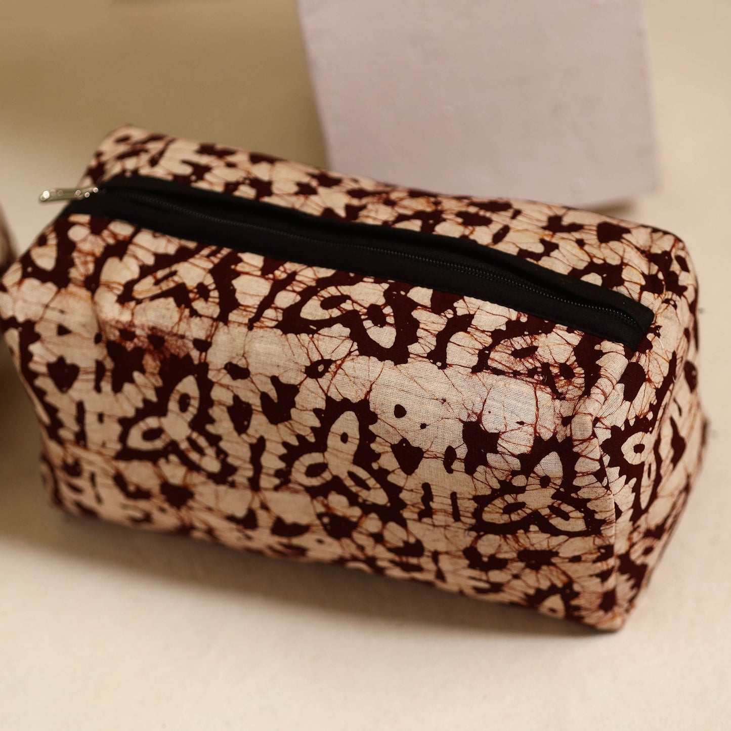 Brown Handmade Cotton Toiletry Bags (Set of 3)