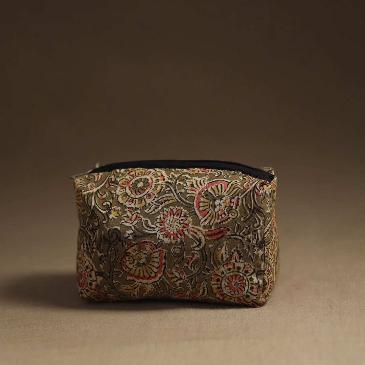 Brown Handmade Cotton Toiletry Pouch