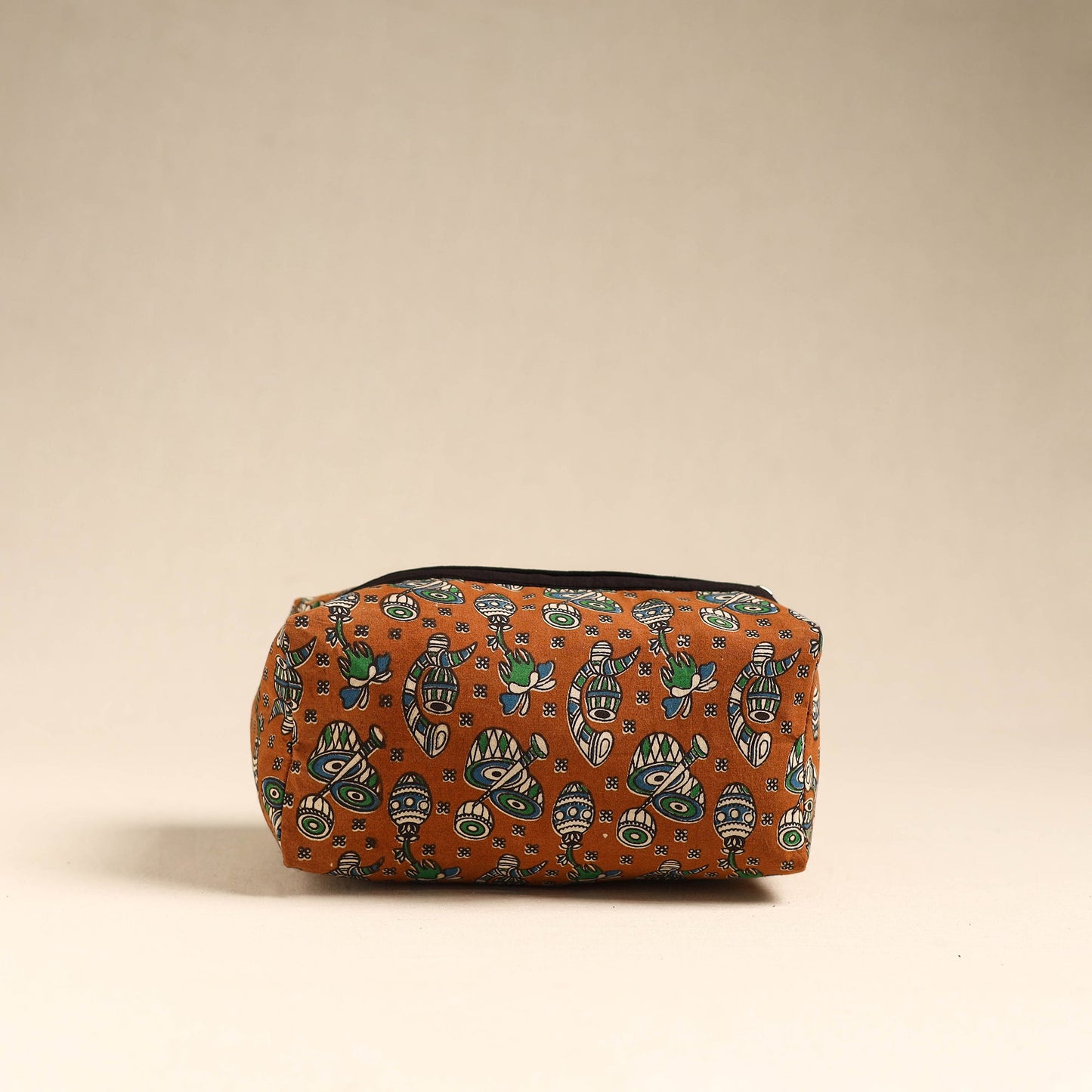 Brown Handmade Cotton Toiletry Pouch