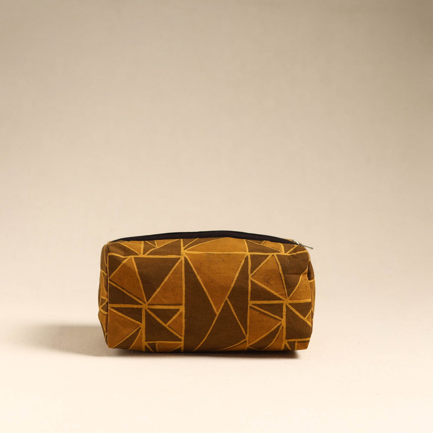 Brown Handmade Cotton Toiletry Pouch