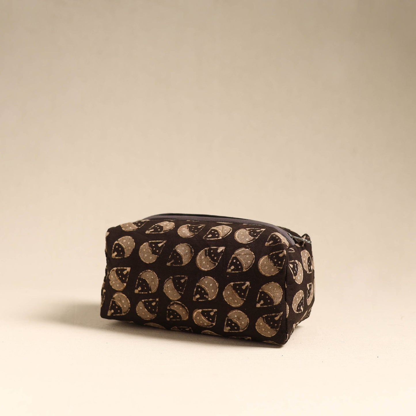 Brown Handmade Cotton Toiletry Pouch