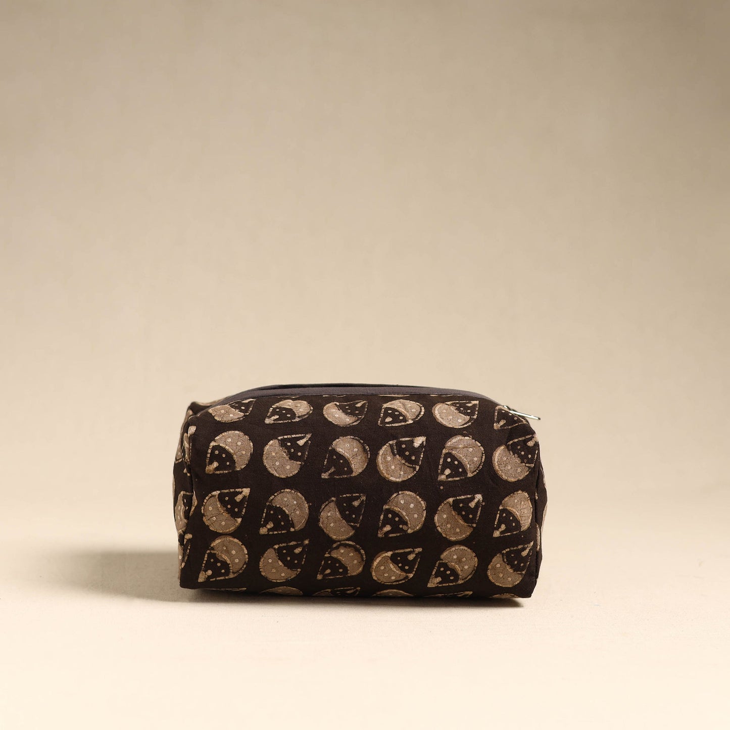 Brown Handmade Cotton Toiletry Pouch