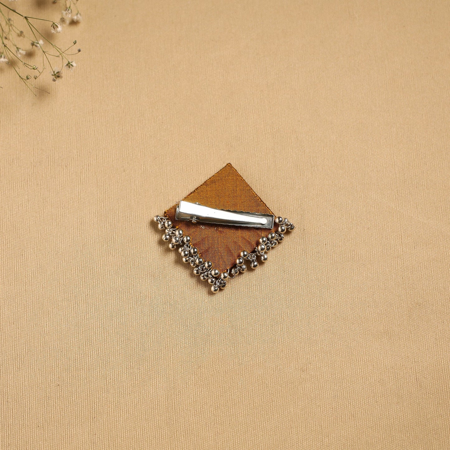 Handmade fabart ghungroo work hair clip 07 - handcrafted