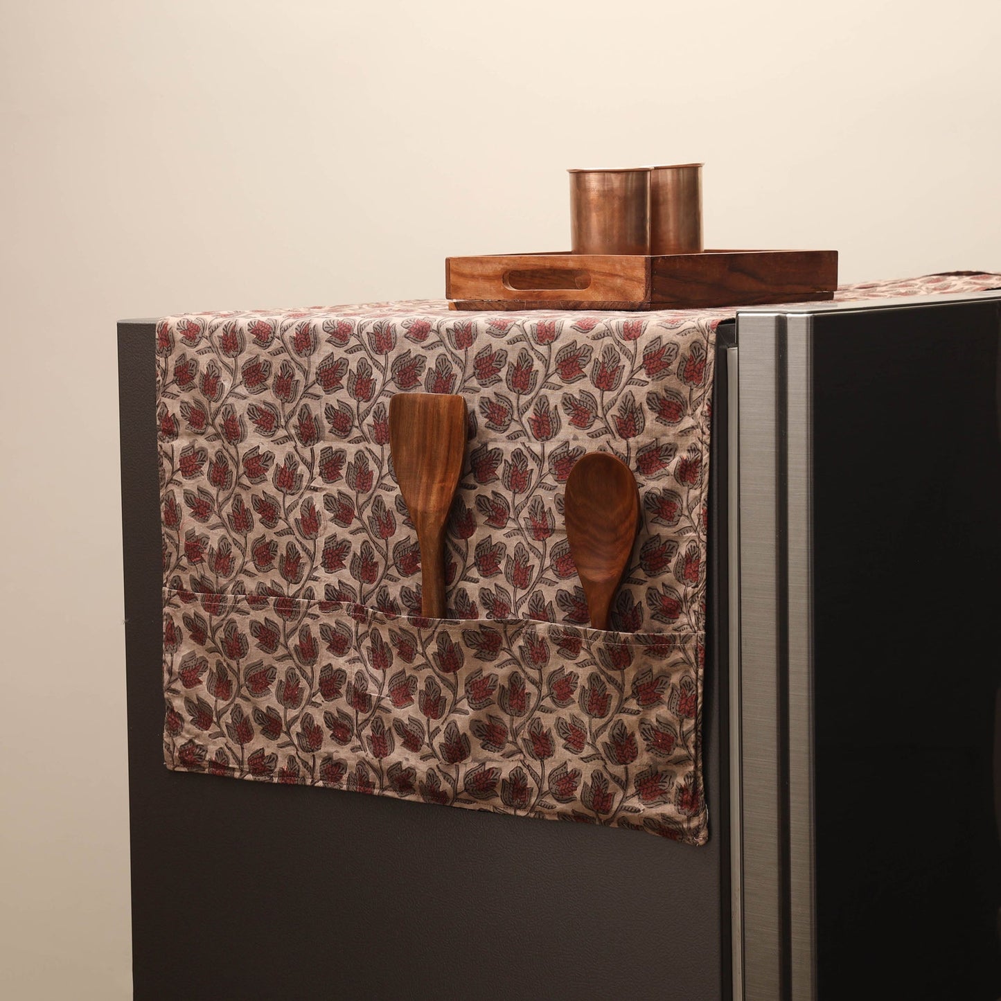 Handmade fridge top cover with multiple pockets 10