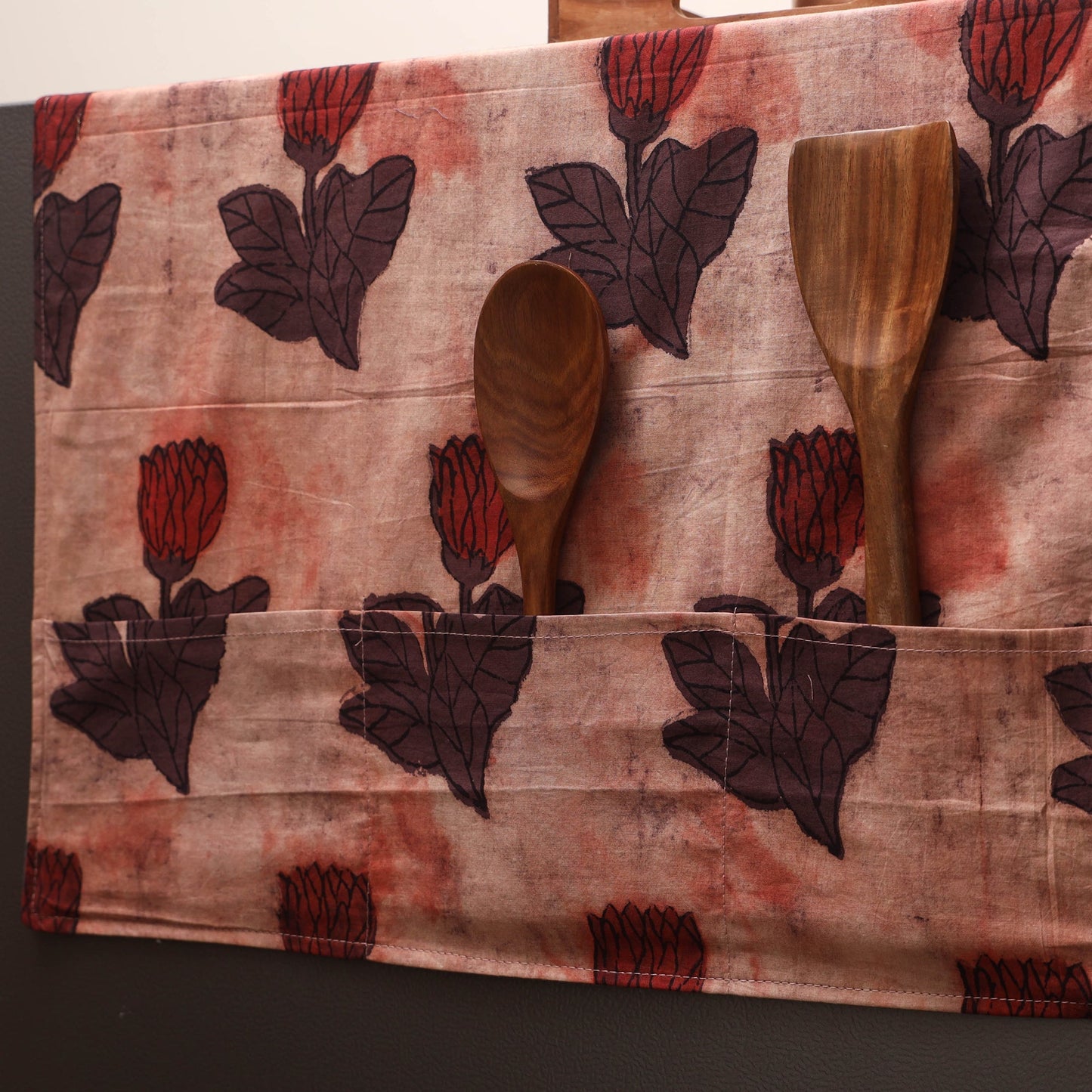 Handmade fridge top cover with multiple pockets 126
