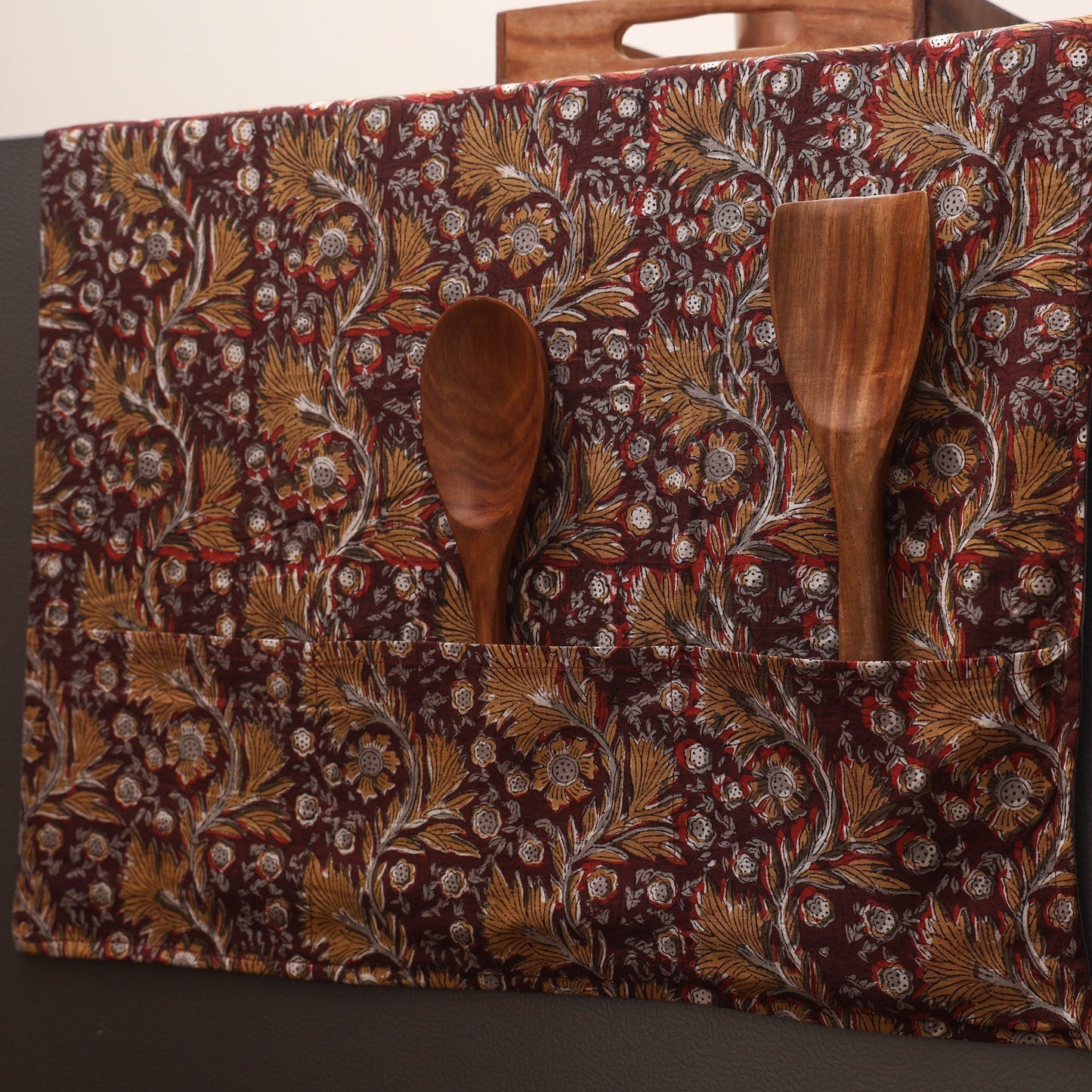 Handmade fridge top cover with multiple pockets 131