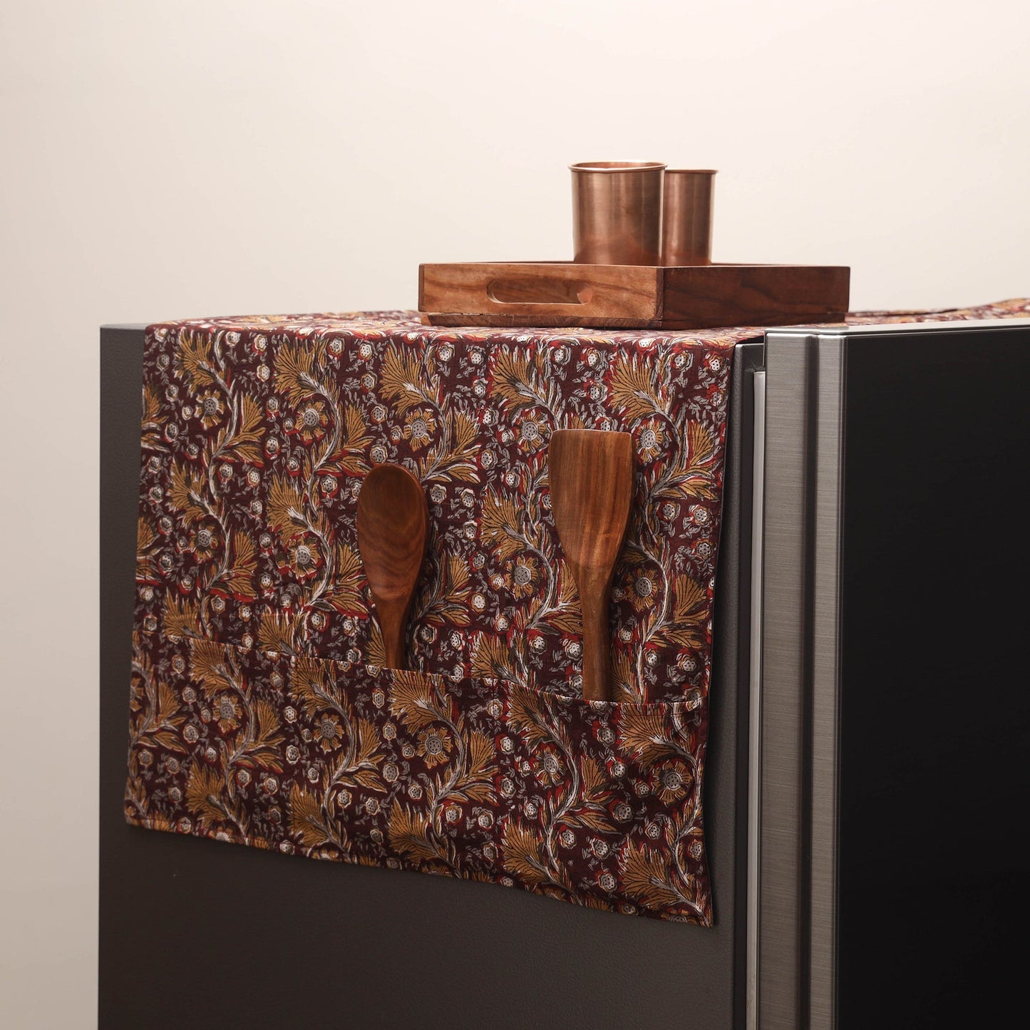 Handmade fridge top cover with multiple pockets 131