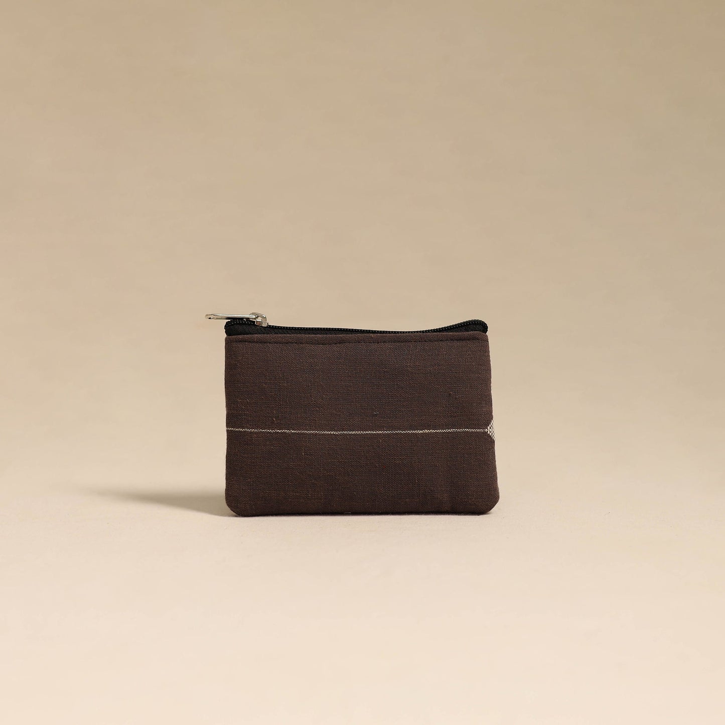 Brown Handmade Quilted Cotton Coin Pouch Online in India