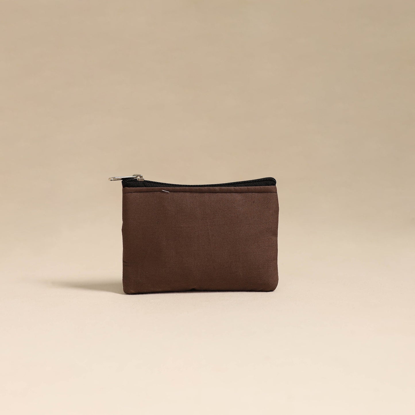 Brown Handmade Quilted Cotton Coin Pouch