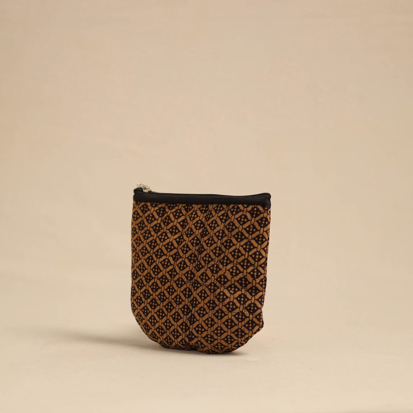 Brown Handmade Quilted Cotton Utility Pouch
