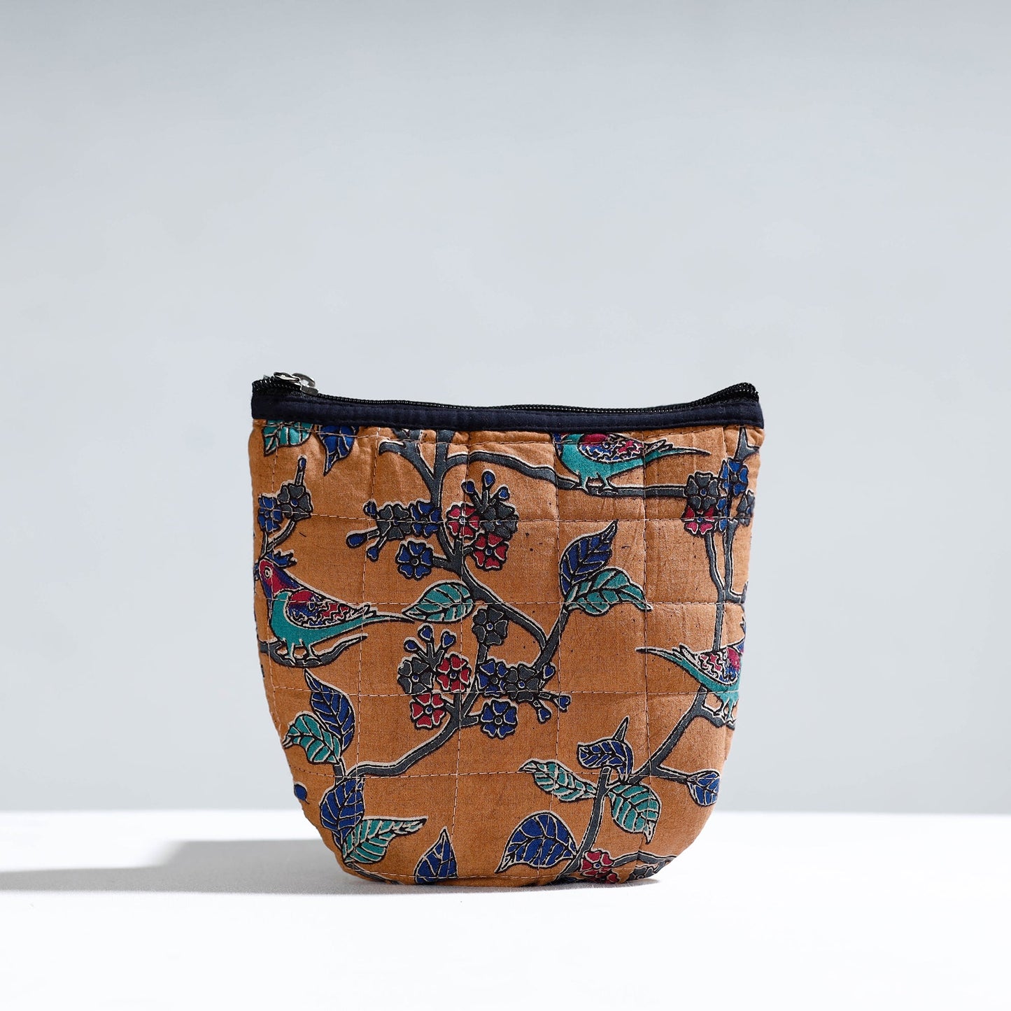 Handmade Quilted Kalamkari Printed Utility Pouch 01