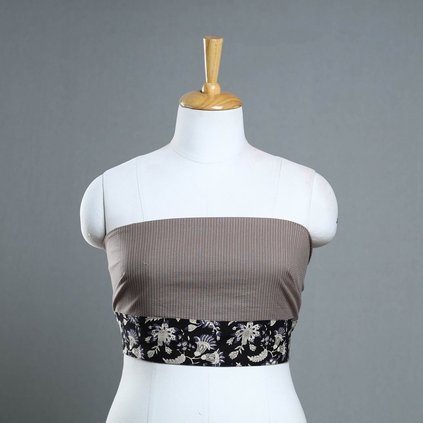 Buy Handmade Running Stitch Plain Cotton Blouse Piece