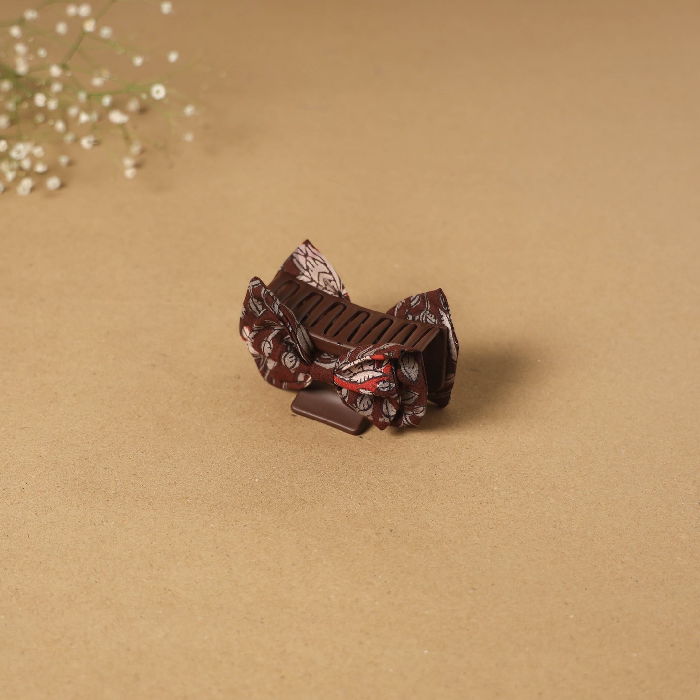 Brown - handmade women’s bow hair claw clip 25 - handcrafted