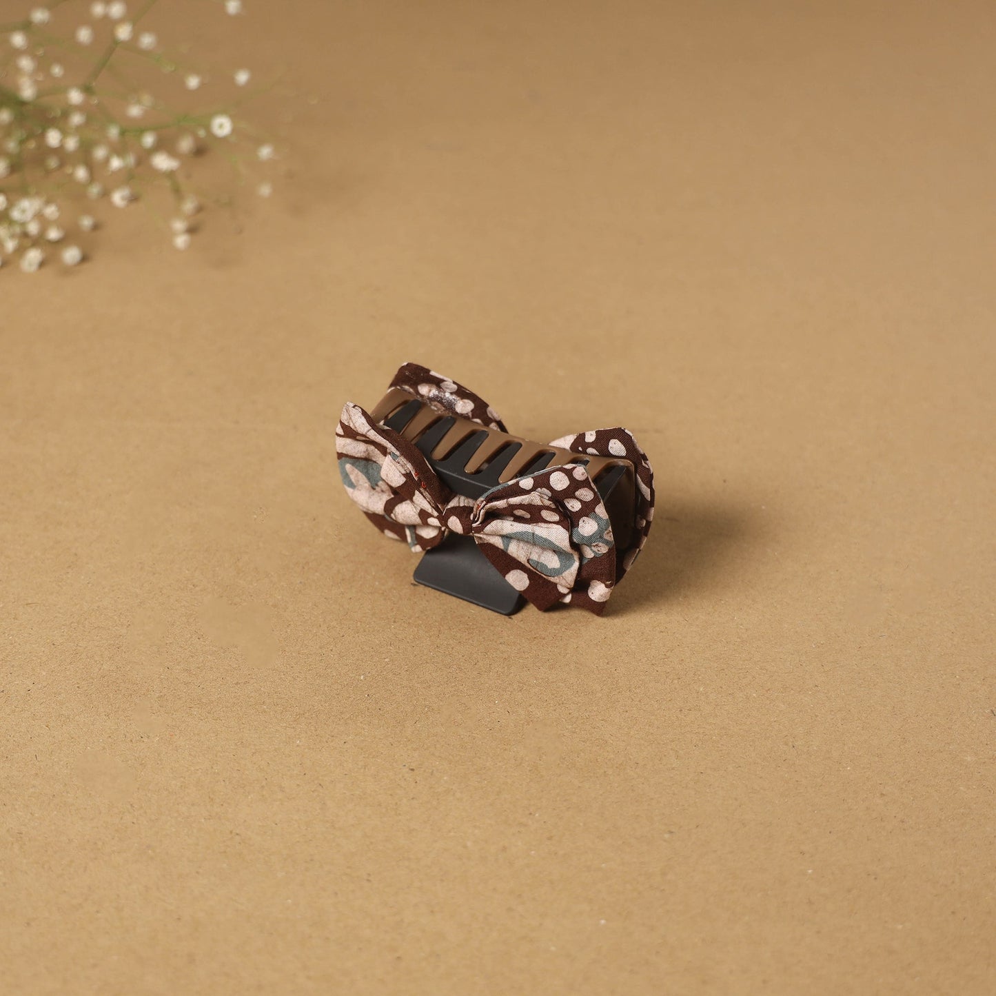 Brown - handmade women’s bow hair claw clip 47 - handcrafted