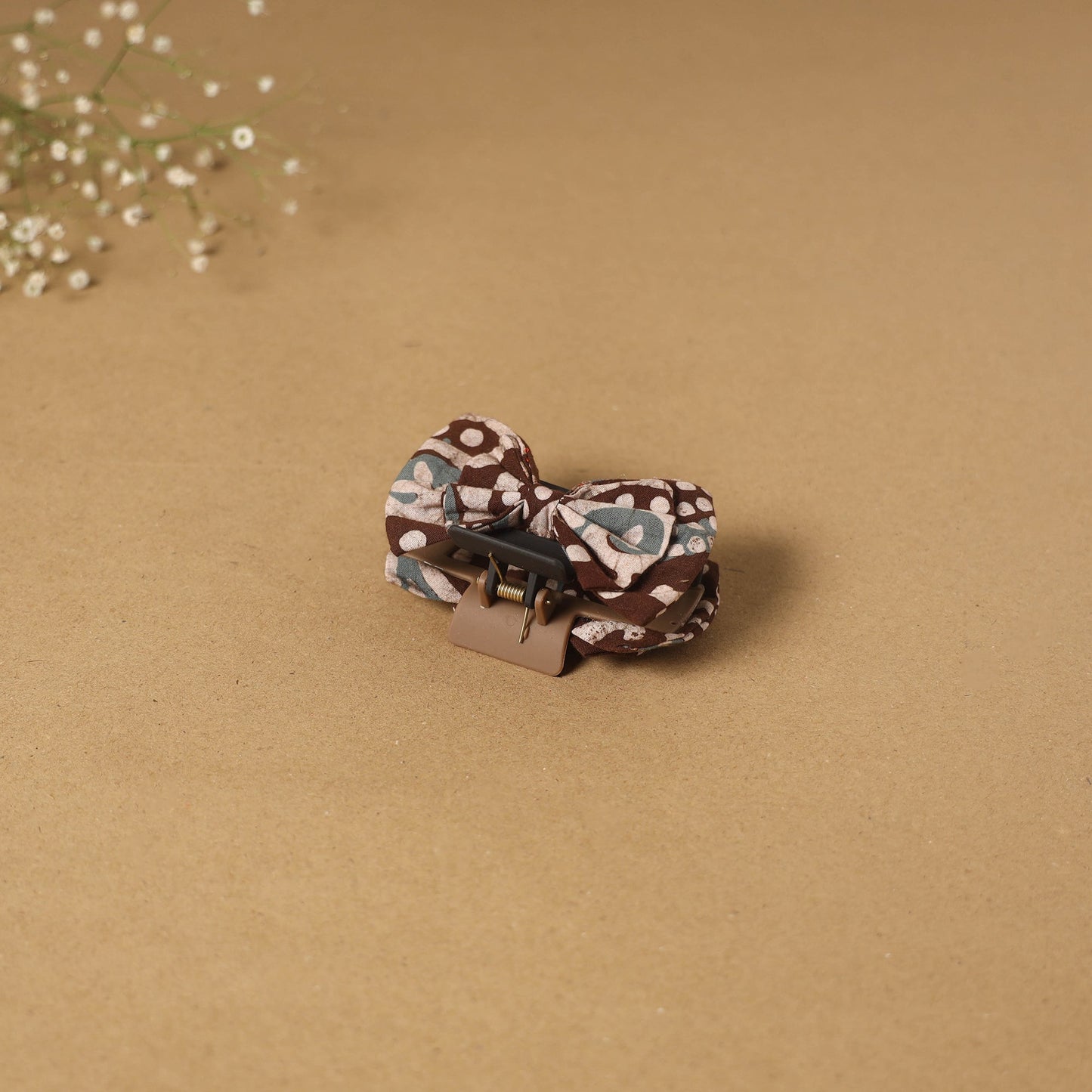 Brown - handmade women’s bow hair claw clip 47 - handcrafted