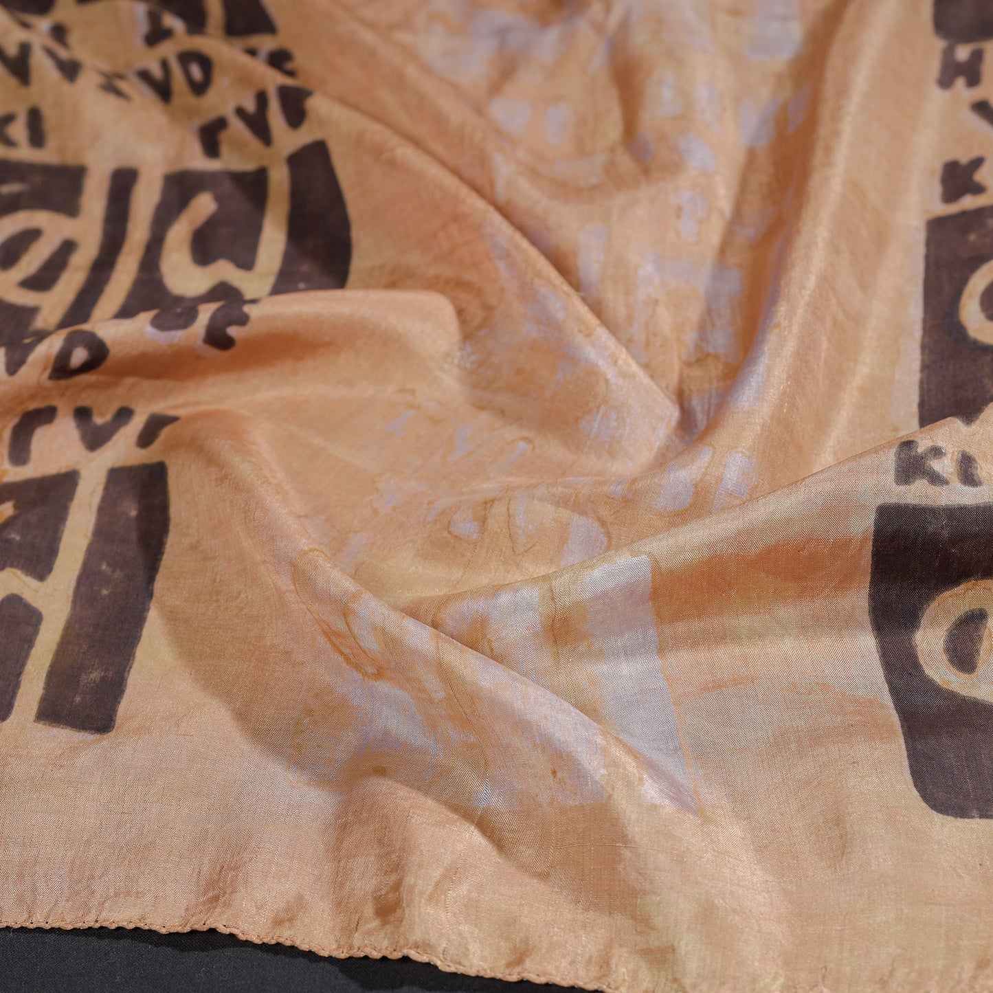 Handspun Block Art Print Mulberry Silk Bindaas Stole