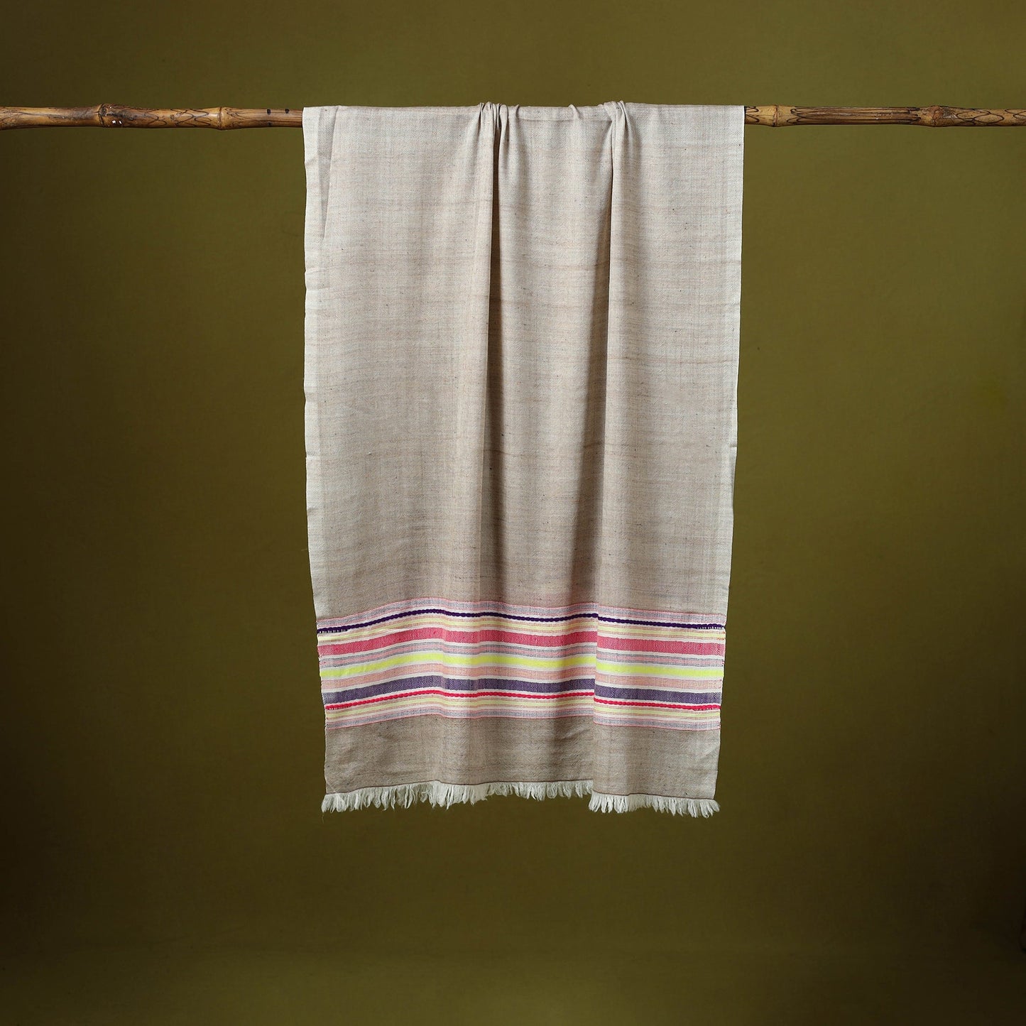Himalayan handspun handwoven pure pashmina wool stole 16