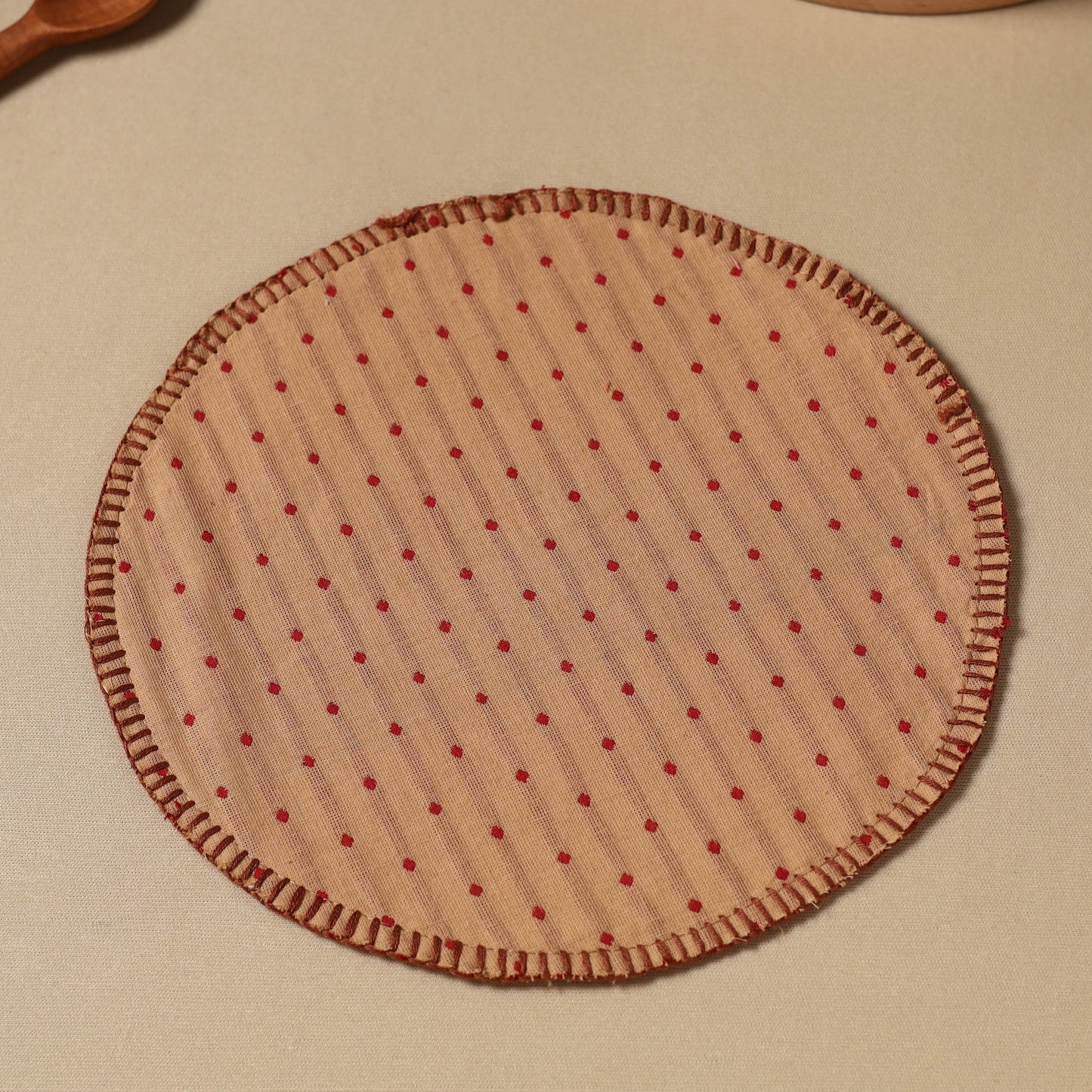 Brown Jacquard Cotton Hand Embroidery Roti Napkin 02