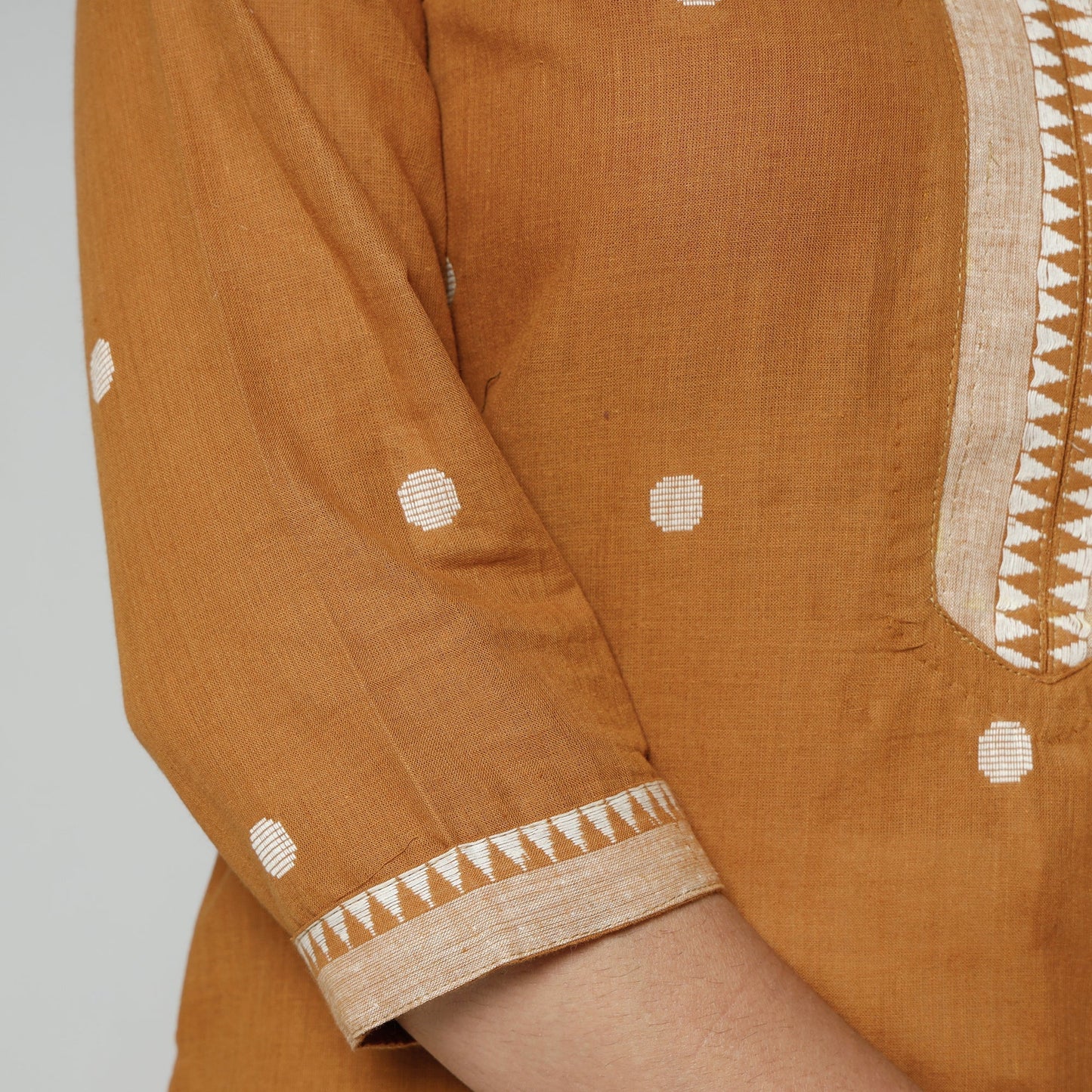 Jacquard Cotton Long Kurta for Women
