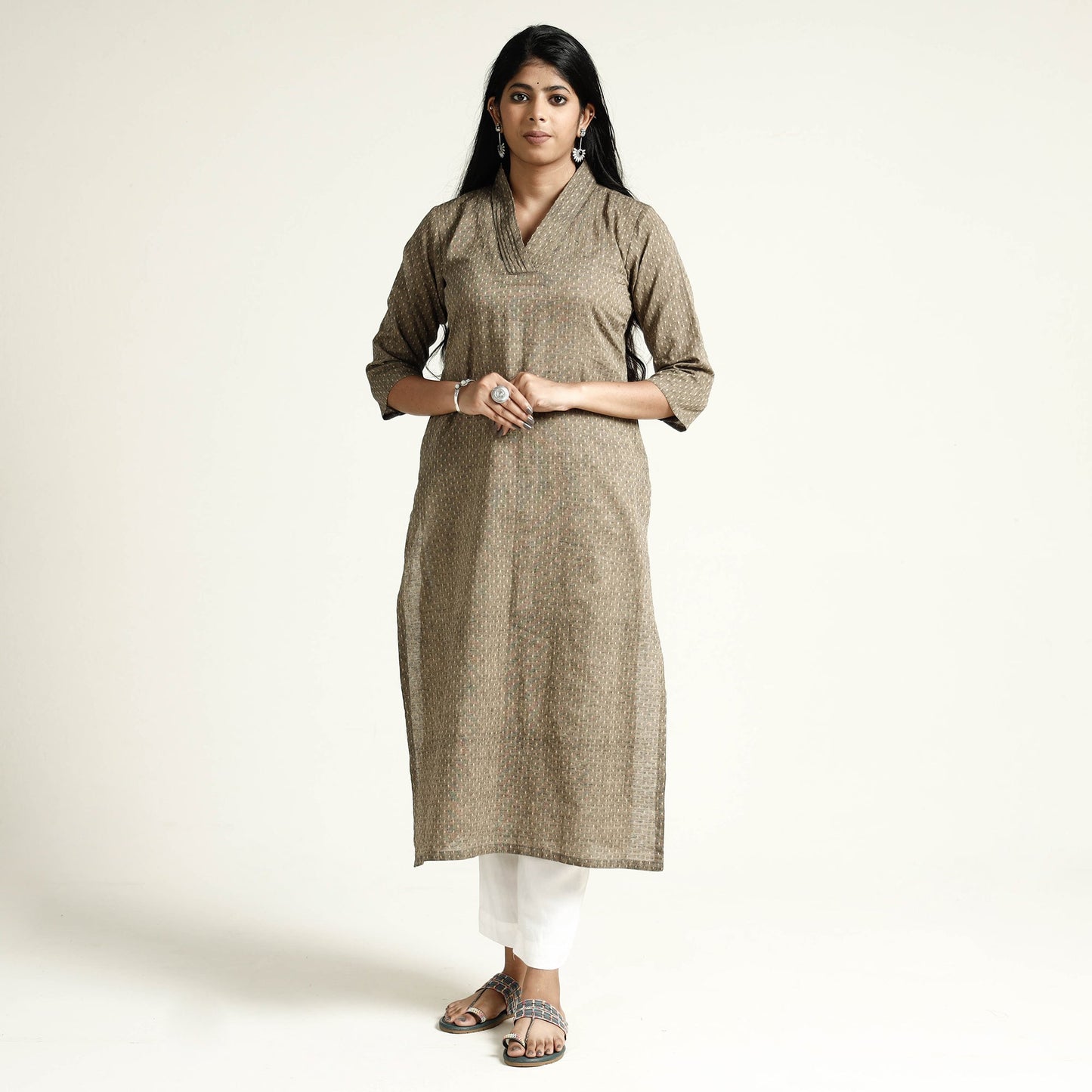 Buy Jacquard Cotton Long Kurta Online l iTokri.com