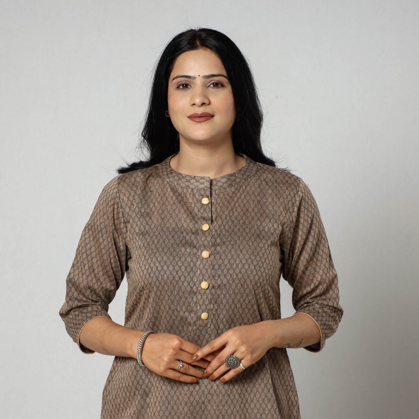 Jacquard Cotton Straight Kurta for Women
