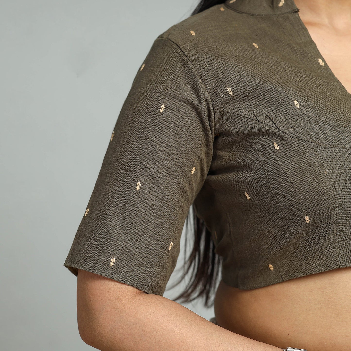Buy Jacquard Weave Cotton Stitched Blouse