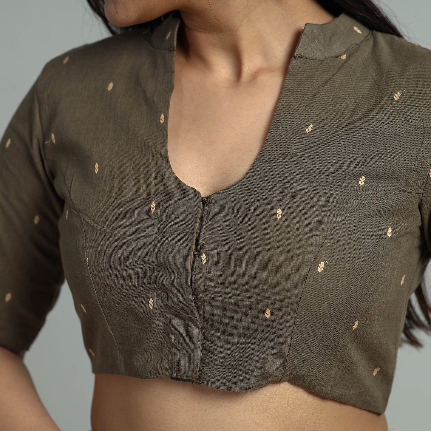 Buy Jacquard Weave Cotton Stitched Blouse