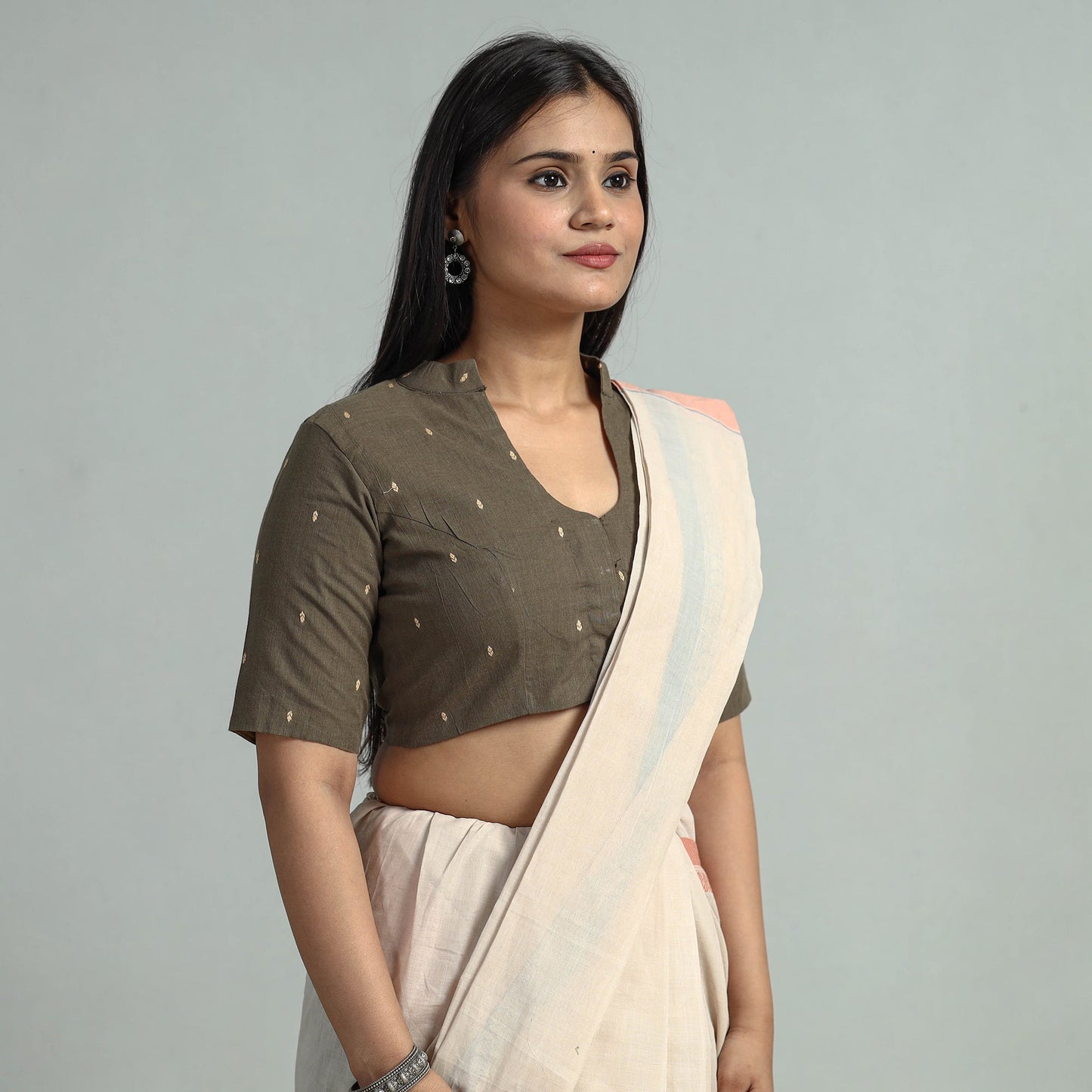 Buy Jacquard Weave Cotton Stitched Blouse
