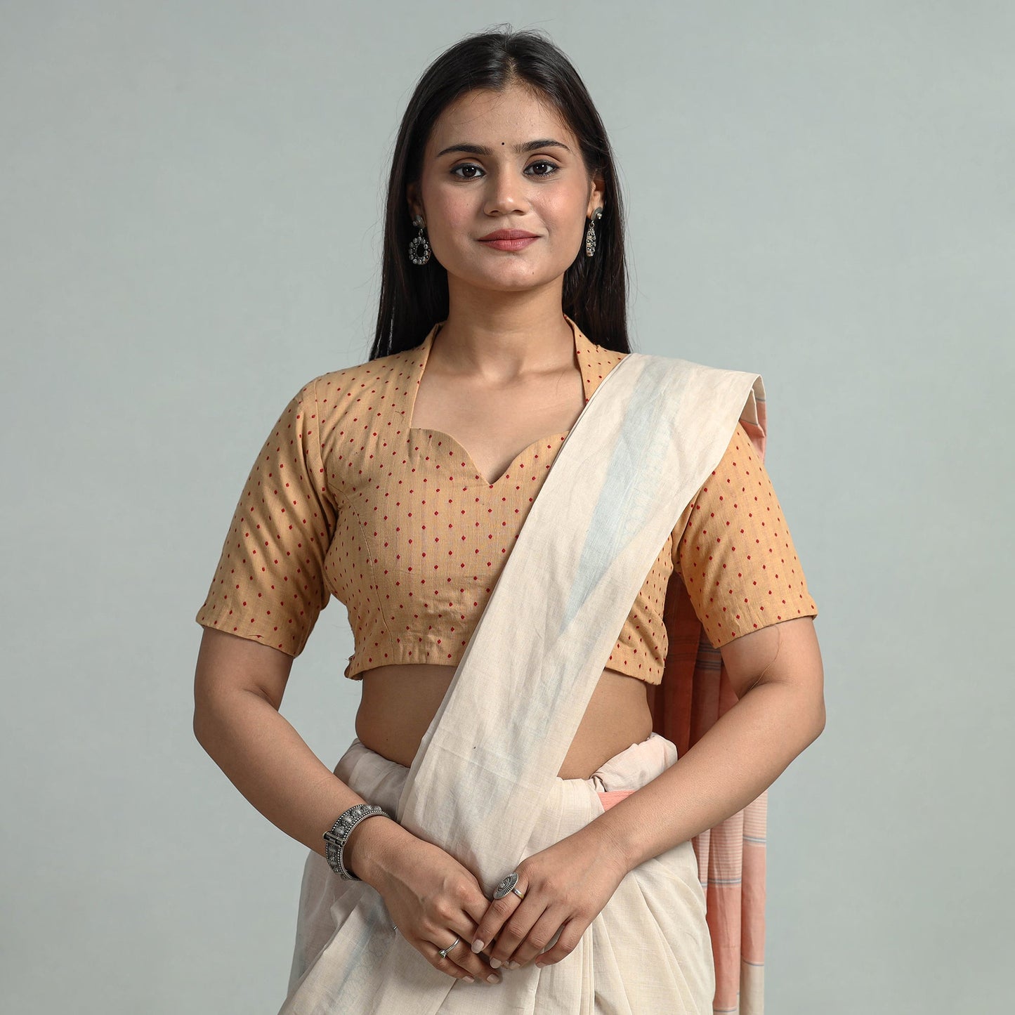 Buy Jacquard Weave Cotton Stitched Blouse