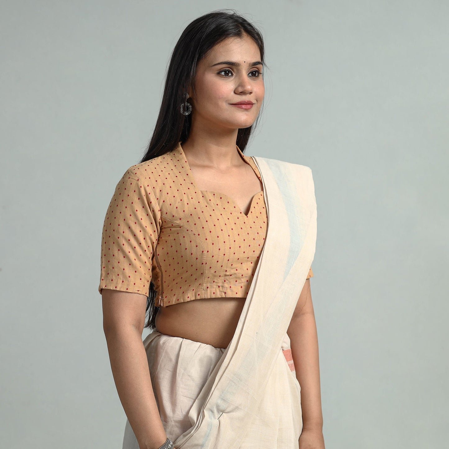 Buy Jacquard Weave Cotton Stitched Blouse