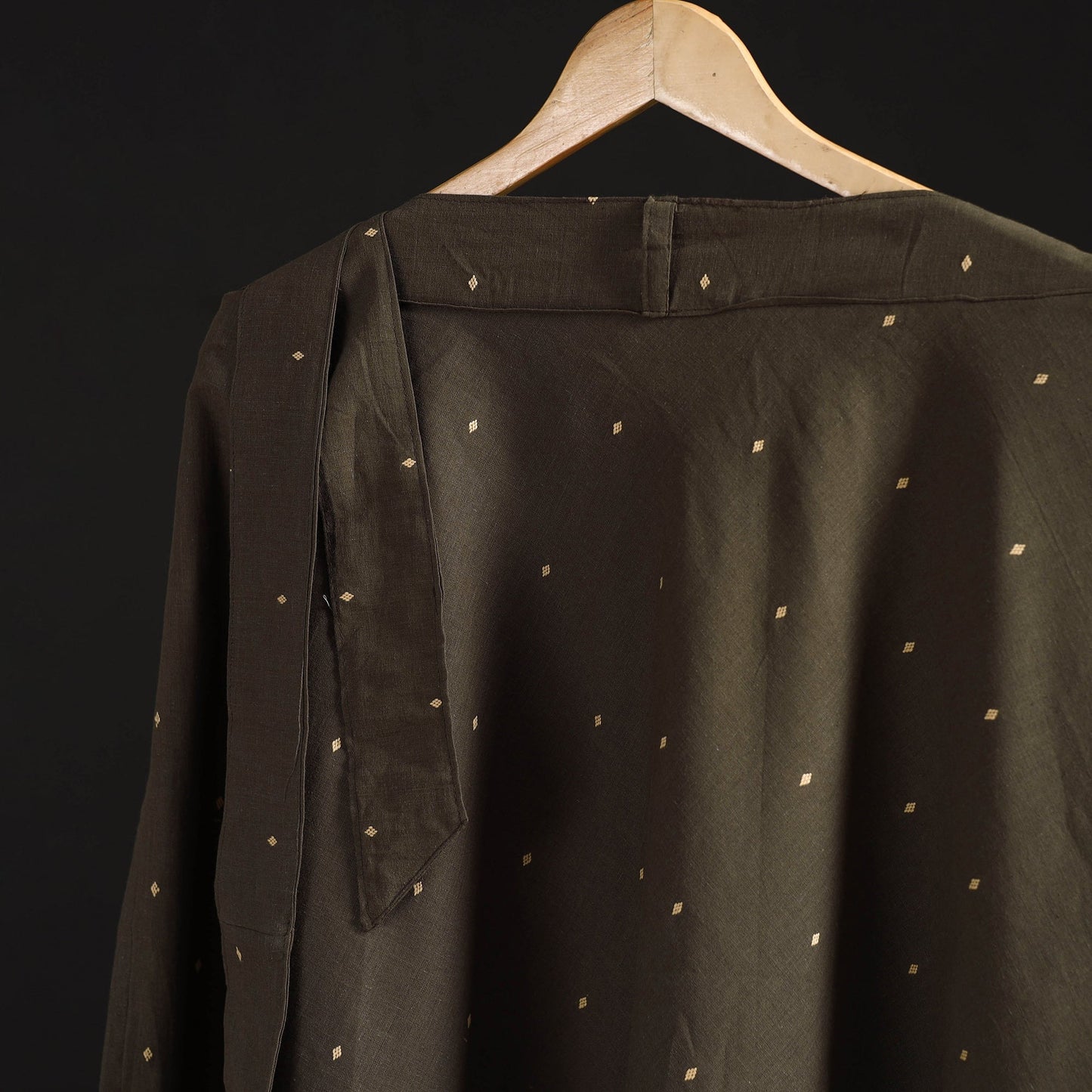 Jacquard weave cotton wrap around skirt 36 - handcrafted