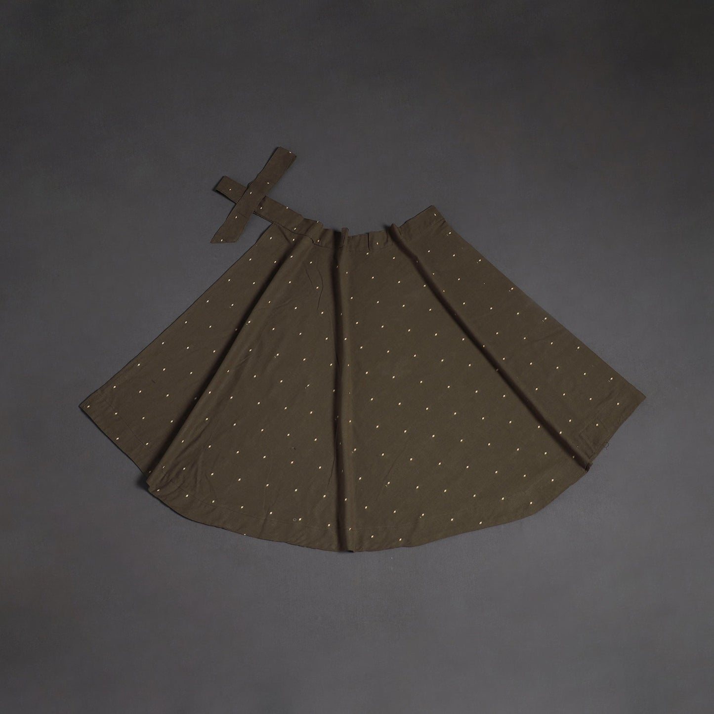 Jacquard weave cotton wrap around skirt 36 - handcrafted