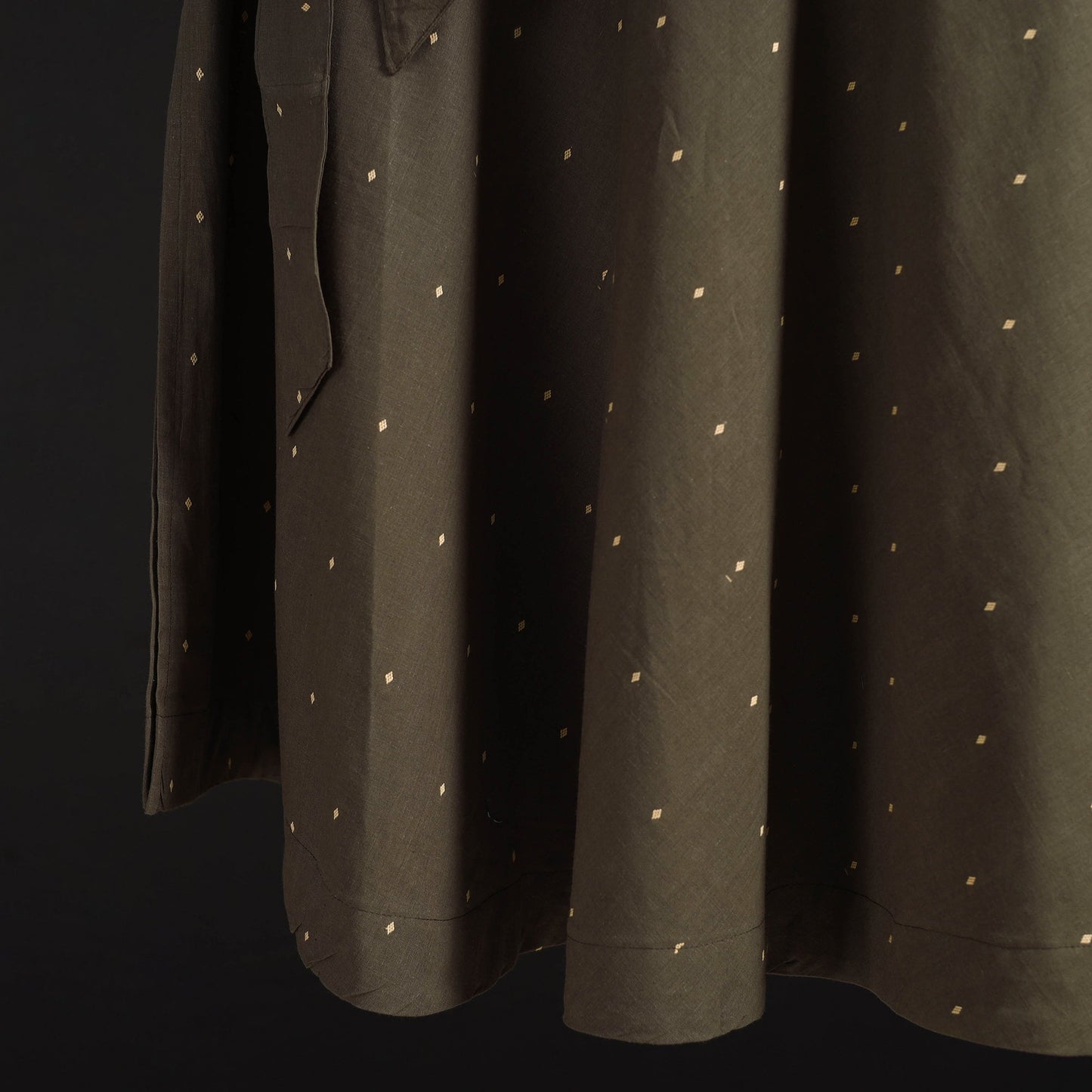 Jacquard weave cotton wrap around skirt 36 - handcrafted